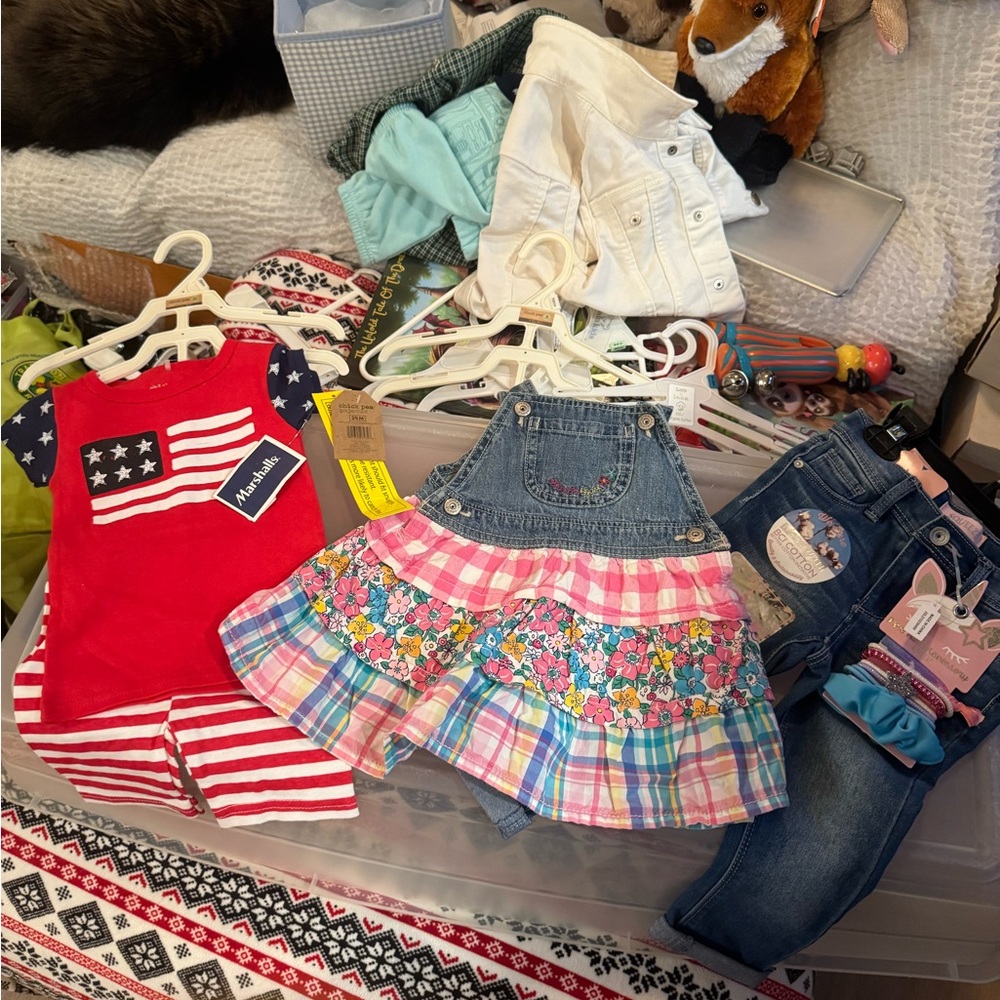 3 outfits Colorful Kids' Clothing Set jeans 2t